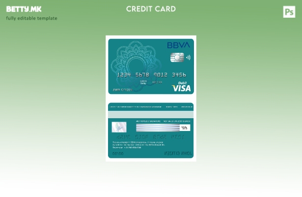 Модерен стил на Аргентина BBVA банкарски шаблон виза картичка